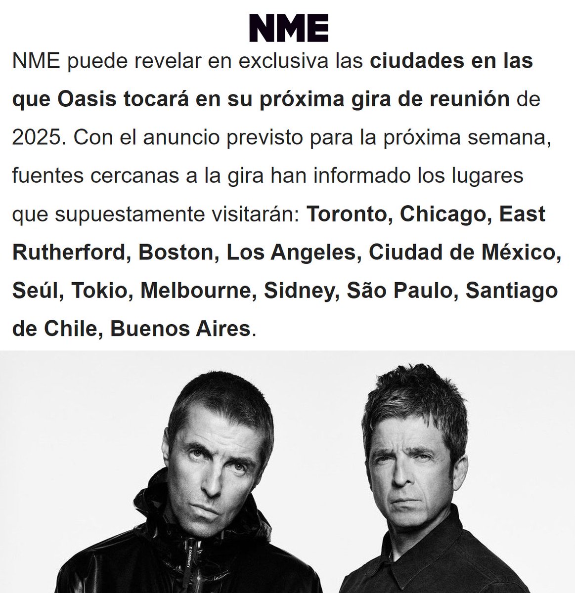 porquetendencia's tweet photo. "Oasis":
Por las ciudades donde se presentarían con su gira #Live25 https://t.co/j6YfCx7Lxb
