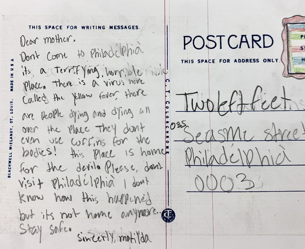 ToniShipley1's tweet photo. The RLA instruction Zan Holmes MS is “ZANtastic!”  We loved seeing the curriculum in action with Table Talk, text-to-self connections, postcard writing from yellow-fever-stricken Philadelphia, and a CBLI Word Wall. Keep up the great work, Zan Holmes! https://t.co/TNAzcmjZbW