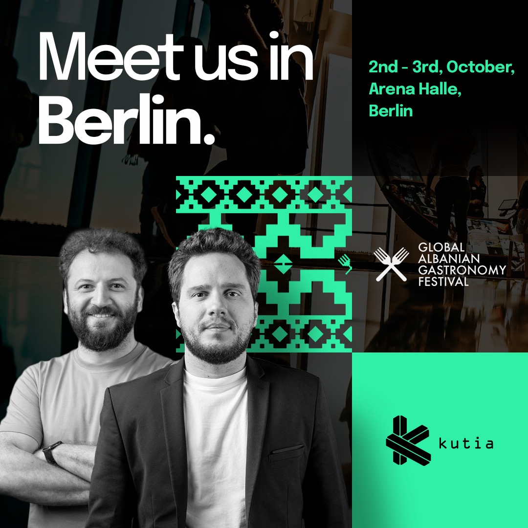 The co-founders of Kutia, Arianit Fazliu and Faton Selishta, will be at the Global Albanian Gastronomy Festival in Berlin on October 2 &amp; 3! 

If you’d like to meet with them, feel free to reach out directly at arianit@kutia.net and faton@kutia.net.
See you there!
#Berlin #gagf