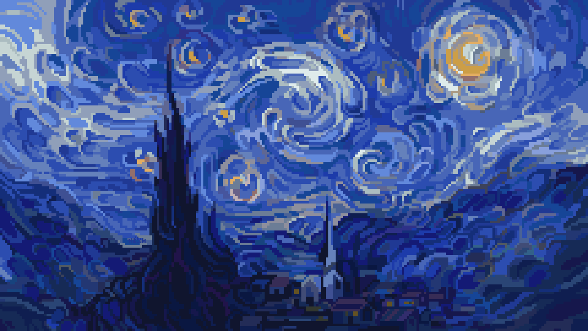 #pixelart starry night ✨