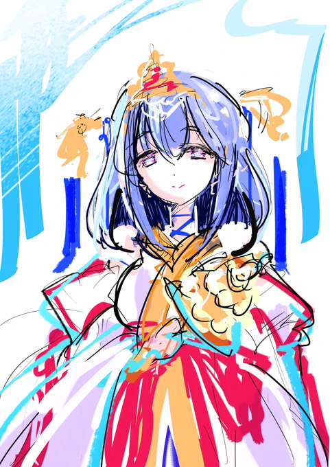 深夜の落書き和風巫女がでるオリジナルも素敵な予感(…あ、鬼姫はノーカンで) 