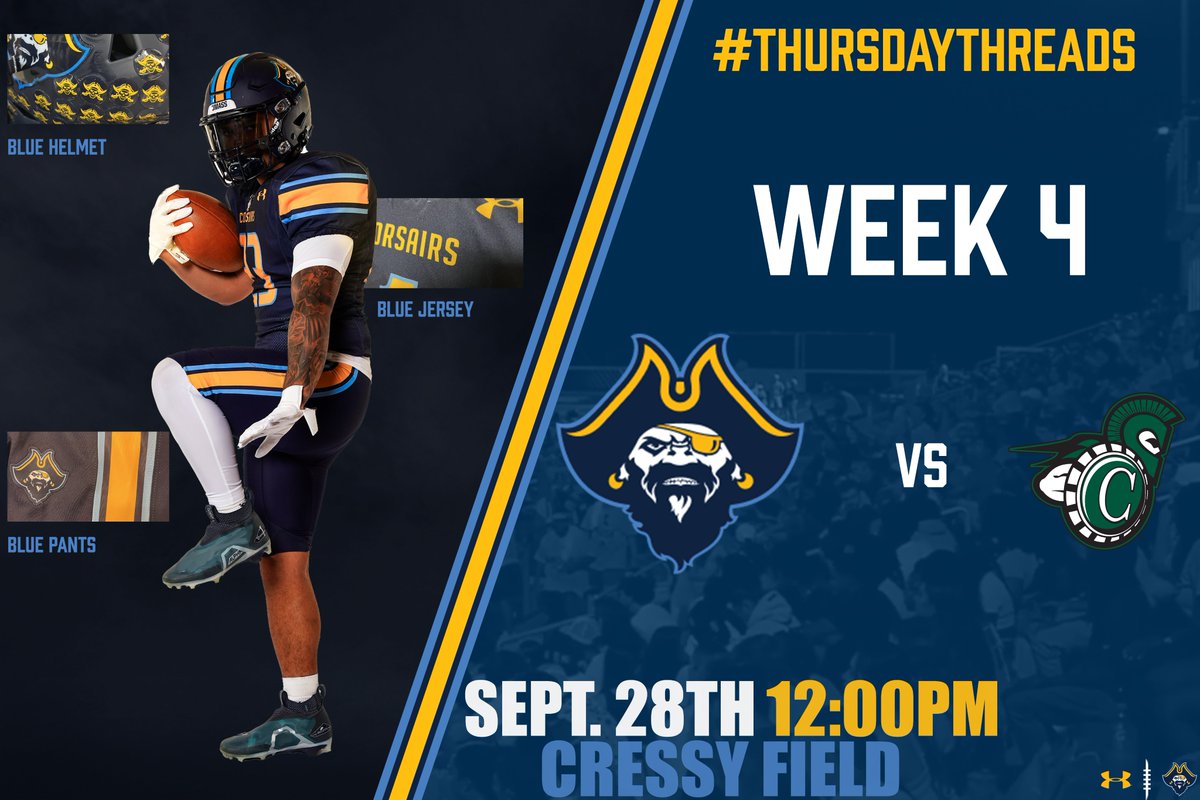 CorsairFootball's tweet photo. We're going all blue 🔵🔵 for our conference showdown with Castleton this Saturday! #d3fb
#ThreadsThursday|#WinTheRep🏴☠️ https://t.co/EcHWSkDYe2