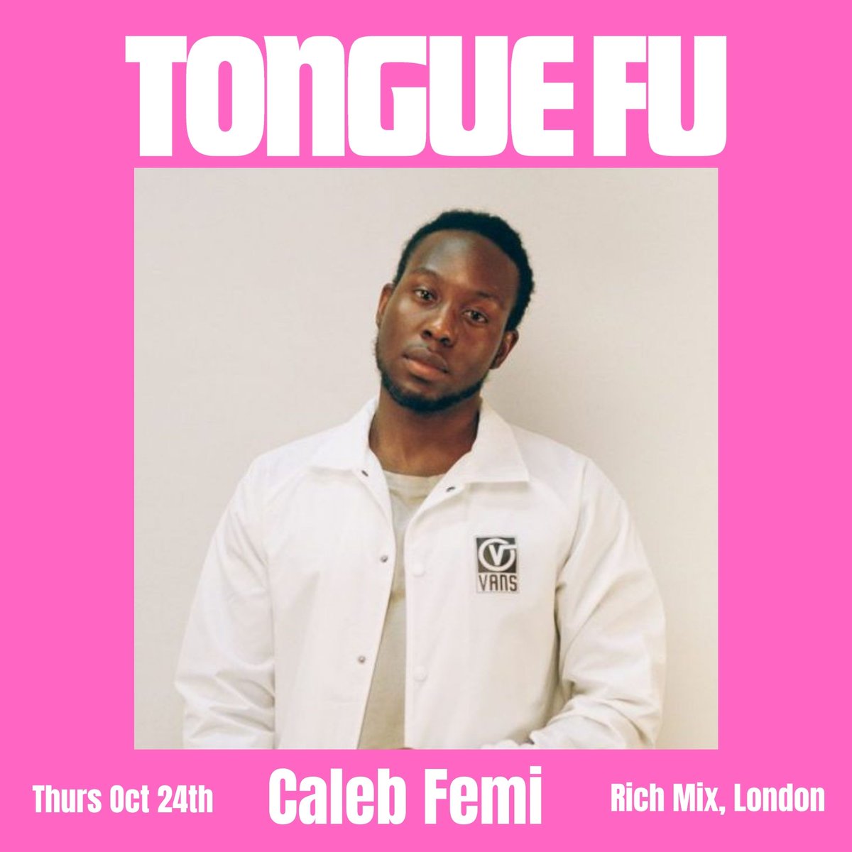 Our first feature announcment for Oct 24 <a href="/RichMixLondon/">Rich Mix</a> 
<a href="/CalebFemi_/">Caleb</a> writer, director, photographer. Winner of <a href="/ForwardPrizes/">Forward Prizes</a> 2021. Come! It will be lush.
Tickets bit.ly/3O9txGz