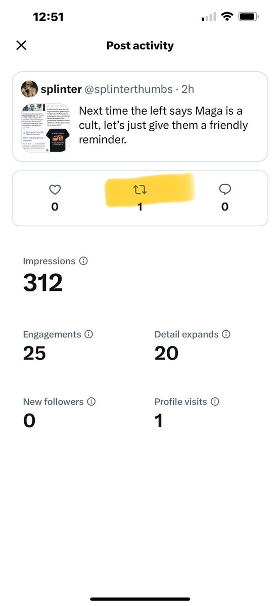 splinterthumbs's tweet image. Hey @elonmusk how does this happen? From 6 repost to 1 repost?