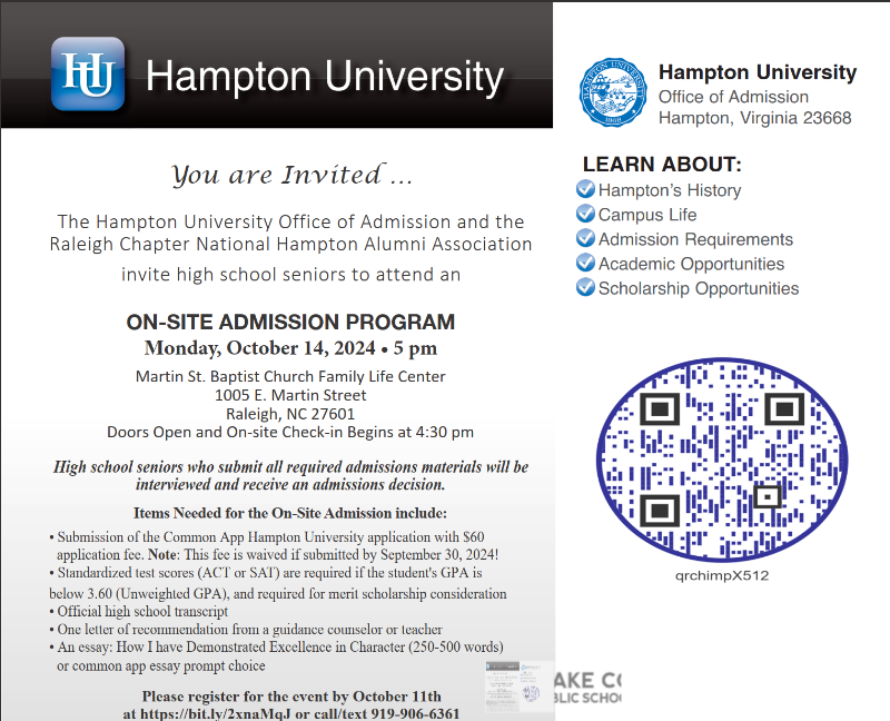 Local Opportunity for Seniors!  Applications submitted by Sept 30th are FREE!!