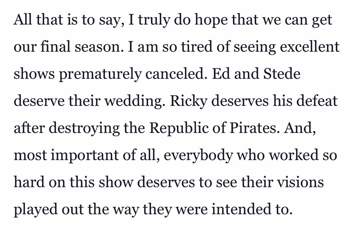 adoptourcrew's tweet photo. “And, most important of all, everybody who worked so hard on this show deserves to see their visions played out the way they were intended to.”

We couldn’t agree more with this article by @tempeststeacup and it’s why we continue to yap about #OFMD!

🔗: https://t.co/JglgohB7r8 https://t.co/RHQXzFcKKd