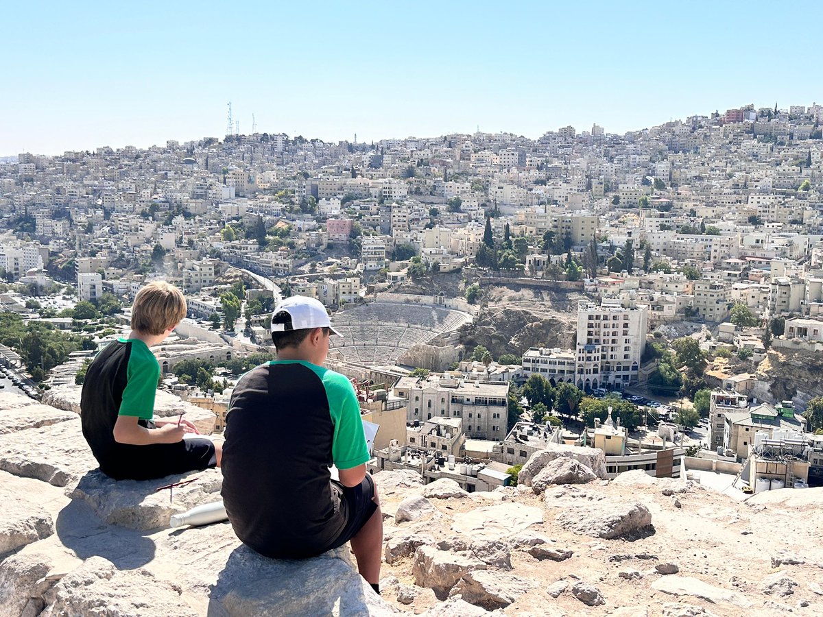 ICS_Amman's tweet image. Our Year 8 students explored the historic Citadel in Amman, sketching its stunning landmarks, artifacts, and culture! Their art brings Jordan’s rich history to life. 
#ThriveICS #ICS #WeAreICS #Learning #Jordan #Diversity