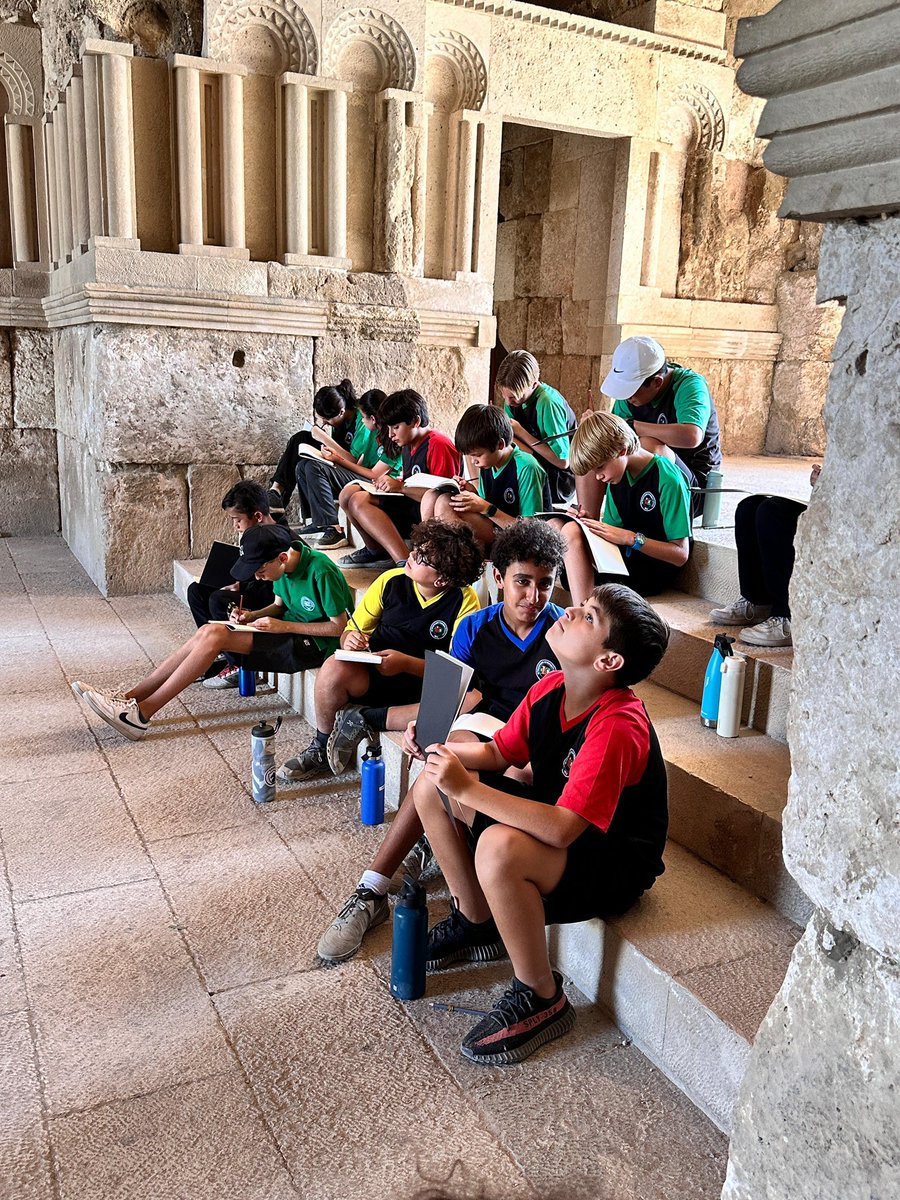 ICS_Amman's tweet image. Our Year 8 students explored the historic Citadel in Amman, sketching its stunning landmarks, artifacts, and culture! Their art brings Jordan’s rich history to life. 
#ThriveICS #ICS #WeAreICS #Learning #Jordan #Diversity
