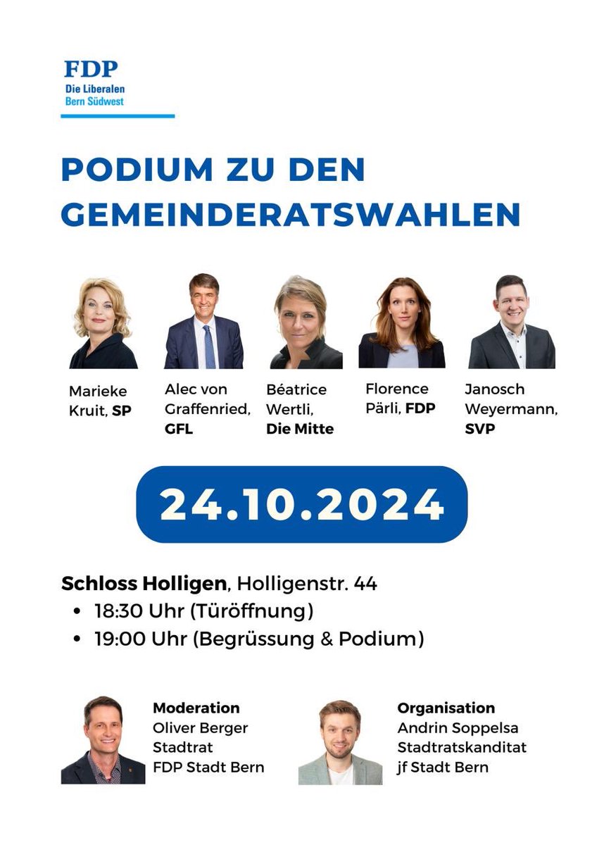Veranstaltungshinweis: Podium zu den Berner Gemeinderatswahlen am Donnerstag, 24.10.24 um 19:00 Uhr im Schloss Holligen, Bern. Hier geht es zur Anmeldung 👉 forms.office.com/e/hcvYsAkHQS