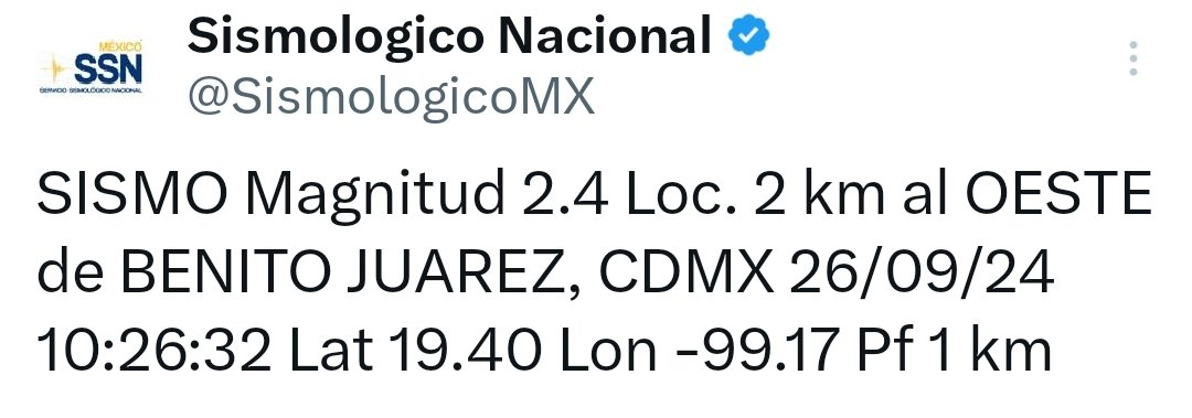 trespm's tweet photo. 🚨#SISMO🚨

Los #microsismos en la #CDMX, han sido frecuentes este día y hubo uno de magnitud 2.4 https://t.co/20l0bFw33y