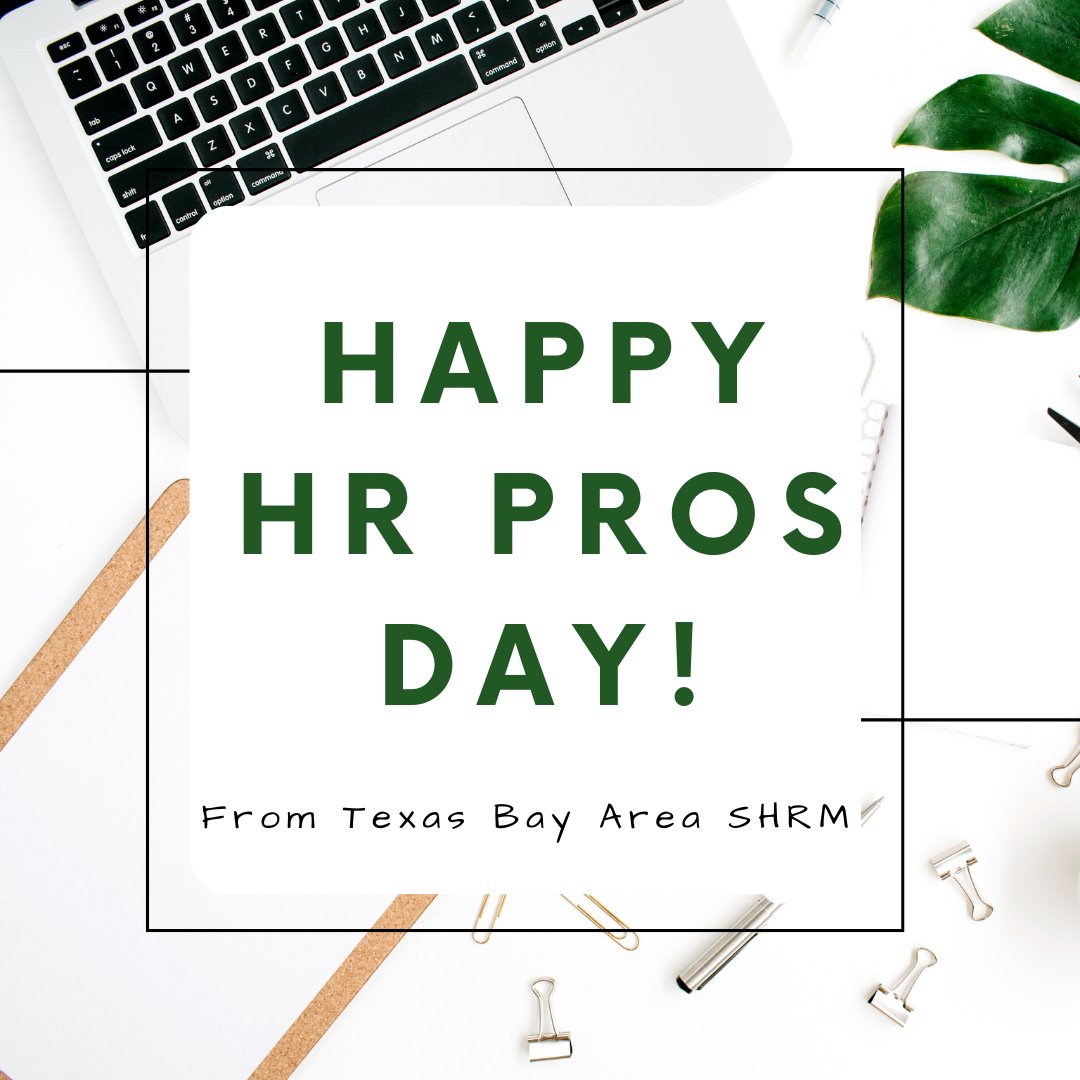 txbashrm's tweet image. Happy Human Resource Professionals Day! 

THANK YOU for your hard work, compassion, and commitment to making your workplace a better environment for everyone. 

You're invited to attend our local HR social event this evening. Details &amp;amp; sign-up here:  txbashrm.org/event-5866060