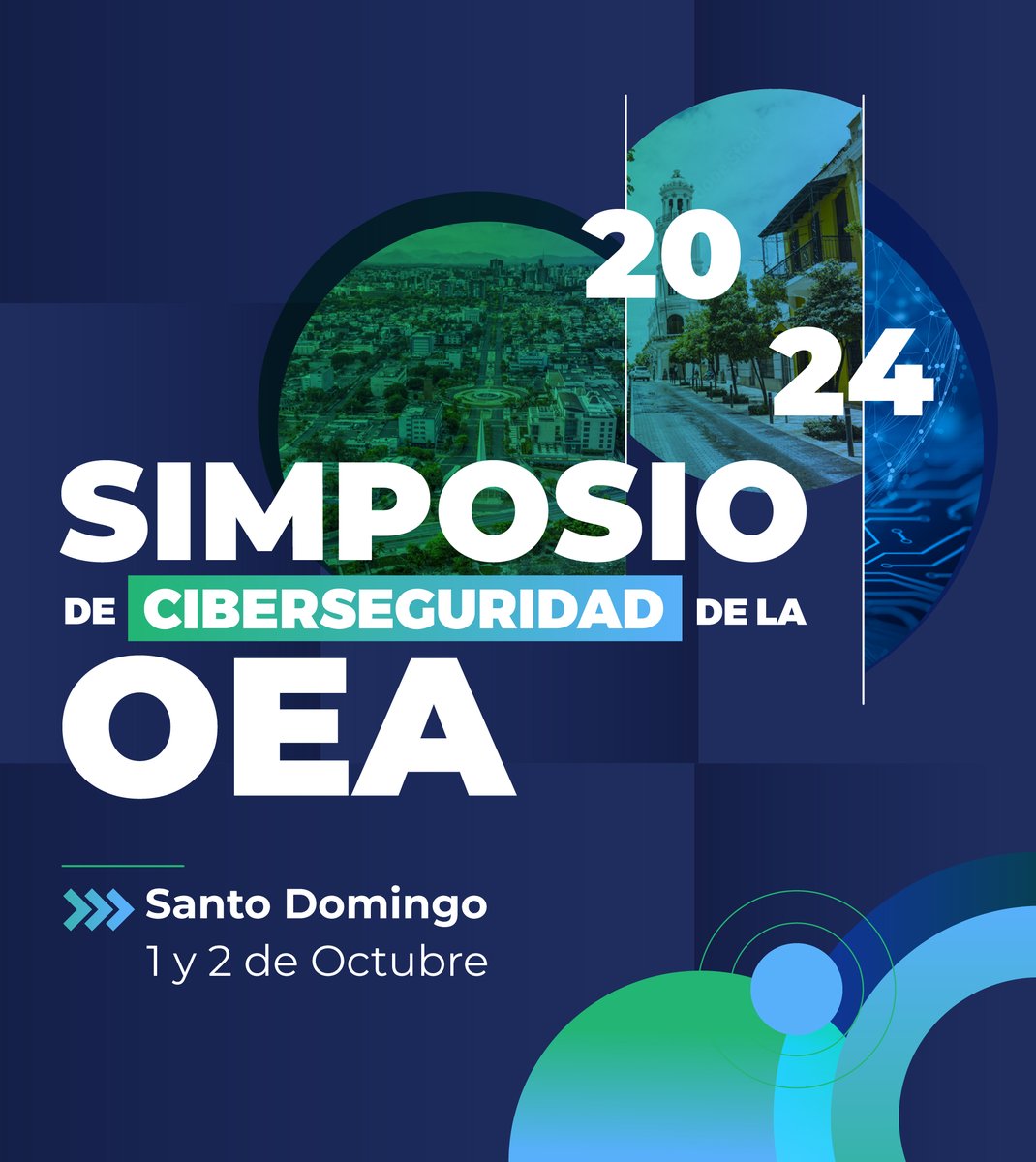 OEA_Cyber's tweet photo. El #1octubre comienza en Santo Domingo🇩🇴 la X Edición del #OEACyberSimposio24 organizado por la Sección de #Ciberseguridad de @OEA_CICTE con objetivo de proporcionar capacitación, facilitar intercambio de información y crear conciencia sobre la ciberseguridad en las Américas 🌎 https://t.co/fjiddTDiR7