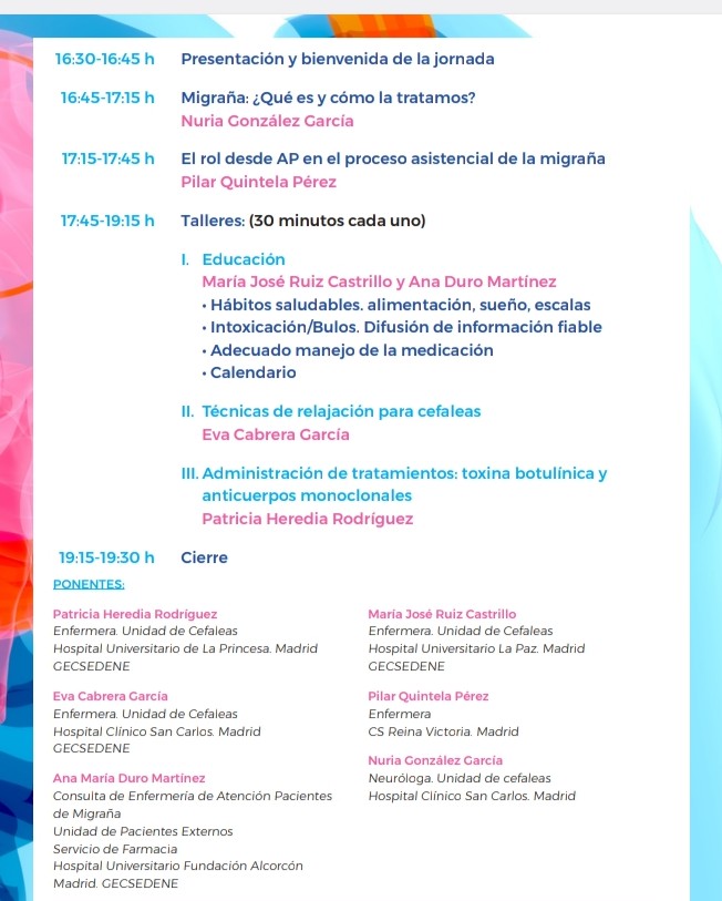 Sociedad Española de Enfermería Neurológica (@sedenered) on Twitter photo Seguimos con el taller de Educación sobre Migraña para enfermeras, ahora sobre tratamientos Migraña <a href="/PaaaHeredia/">Patricia Heredia</a> del grupo #GECSEDE de <a href="/sedenered/">Sociedad Española de Enfermería Neurológica</a> aborda toxina botulinica y anticuerpos monoclonales
#cuidadosneurológicos <a href="/semap_/">SEMAP</a> Seguimos con el taller de Educación sobre Migraña para enfermeras, ahora sobre tratamientos Migraña <a href="/PaaaHeredia/">Patricia Heredia</a> del grupo #GECSEDE de <a href="/sedenered/">Sociedad Española de Enfermería Neurológica</a> aborda toxina botulinica y anticuerpos monoclonales
#cuidadosneurológicos <a href="/semap_/">SEMAP</a>