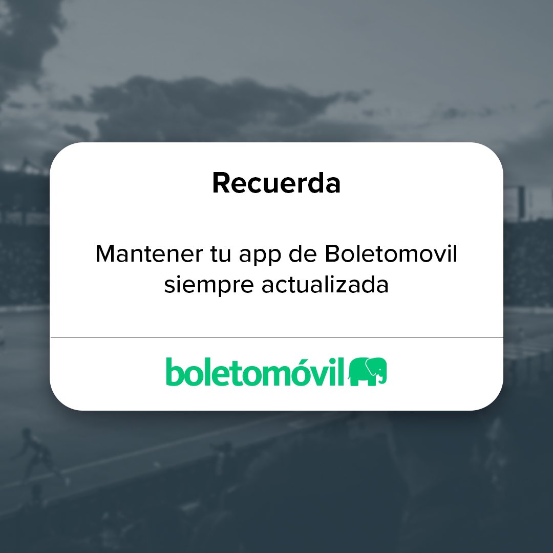 boletomovil's tweet image. 📲🐘 Recuerda actualizar tu app de Boletomóvil y visualizar tus boletos antes de llegar a tu evento para que tu acceso sea fácil, rápido y seguro. 😎🙌🏻
Descarga/Actualiza la app aquí 👉🏻 bit.ly/BoletomovilApp
#Boletomóvil