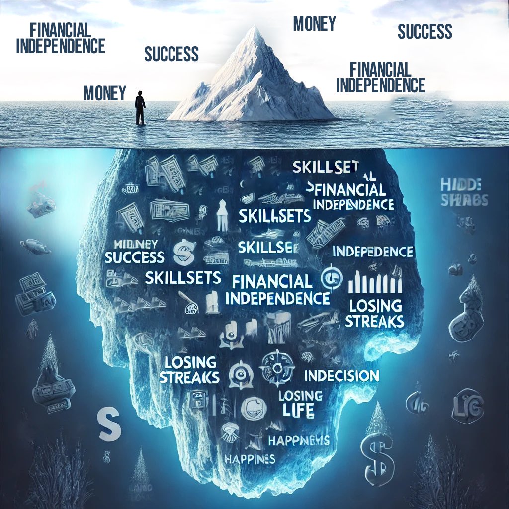 jsbc_academy's tweet photo. September so far: 13 trades, 3 wins. The Iceberg Effect is real. What you see on the surface is just a fraction of the story. Beneath the waves are losses, countless hours of rigorous research, self-doubt, and perseverance.
#icebergeffect https://t.co/G3EacYOTJB