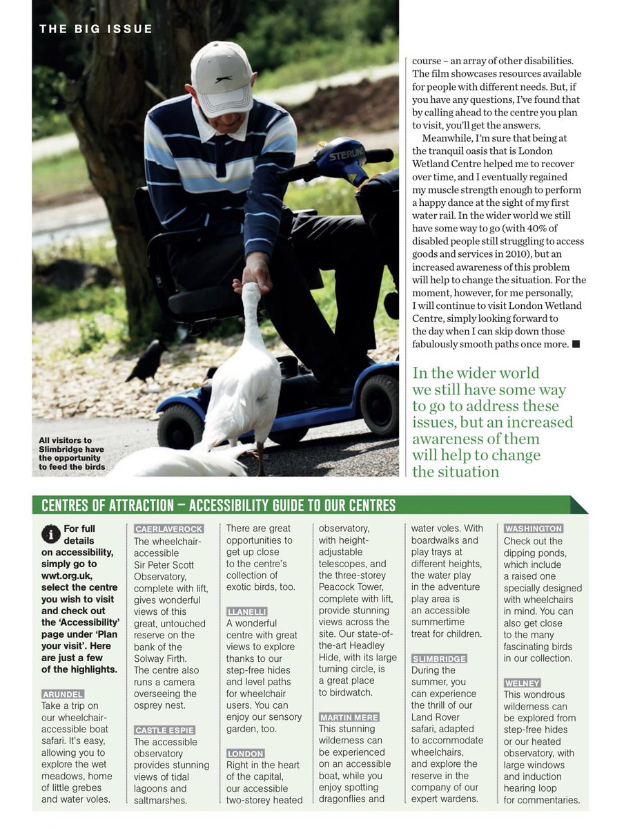 #TBT Throwback to the feature I wrote for one of the July-September editions of <a href="/WWTworldwide/">WWT</a>’s ‘Waterlife’ magazine. 

WWT has long been a trailblazer in accessible nature and I’m so glad to be able to share this article again. 

issuu.com/wwtdigitial/do…