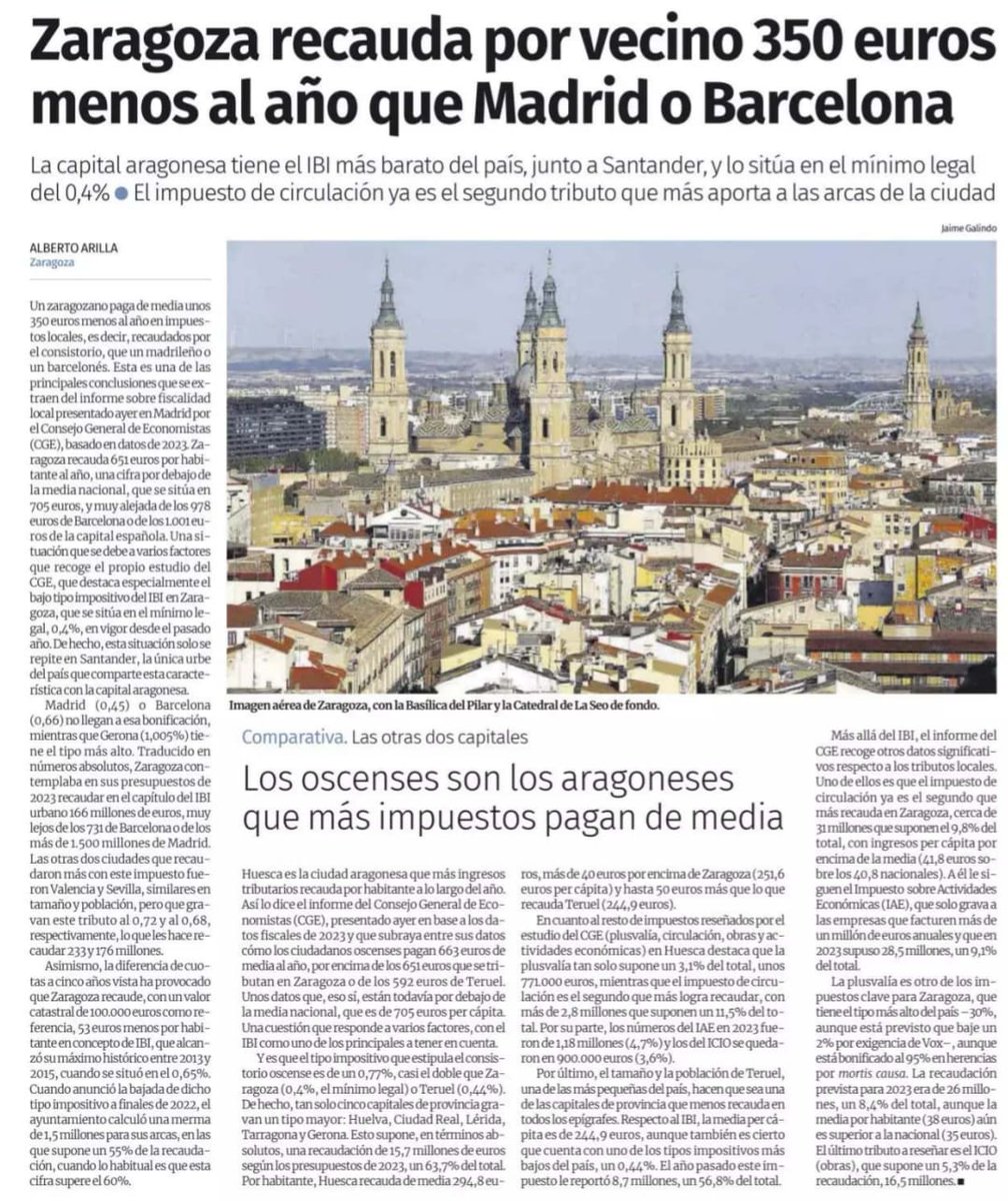 <a href="/AytoZaragoza/">AytoZaragoza</a> está teniendo un problema con la bajada de recaudación en IBI pero no por el tipo de gravamen sino sobre todo por haber modificado bonificaciones como la de familia numerosa de manera poco justa y nada progresiva. Pagan menos los que más tienen y habrá que decirlo.