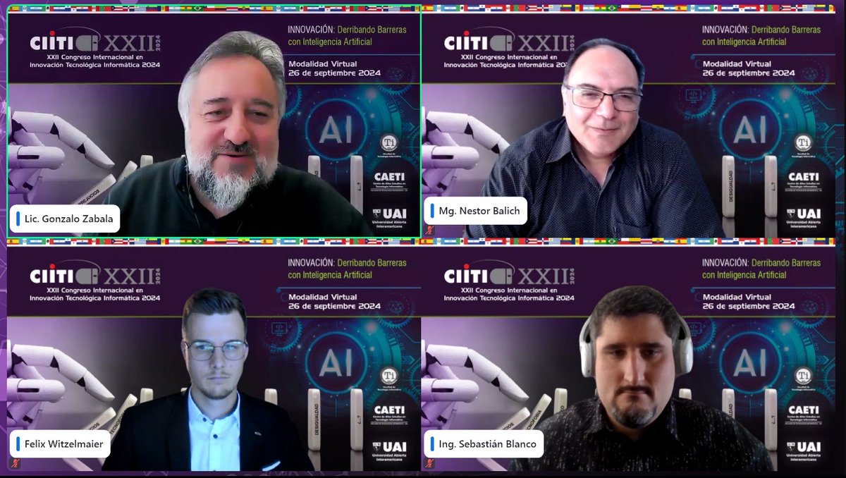 Balich: "Una red generativa antagónica es un a arquitectura de aprendizaje profundo. Entrena a dos redes neuronales que compiten entre ellas, entrenándose a sí mismas"
#ciiti #robotica