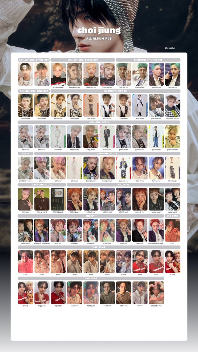 피원하모니 P1HARMONY — all albums photocard template [updated with