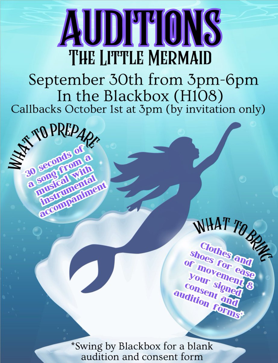 Auditions are MONDAY, Tigers! 🧜🏼‍♀️✨🐯<a href="/THS_Tigers/">Travis High School</a>