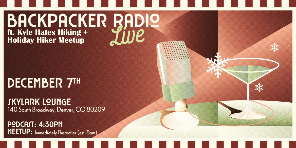 Calling all Denver folks! Backpacker Radio will be LIVE in Denver for the second time this year! Come hang with Zach and Chaunce along with their guest, Kyle O’Grady of Kyle Hates Hiking. Get more info here. buff.ly/4gIZNwT