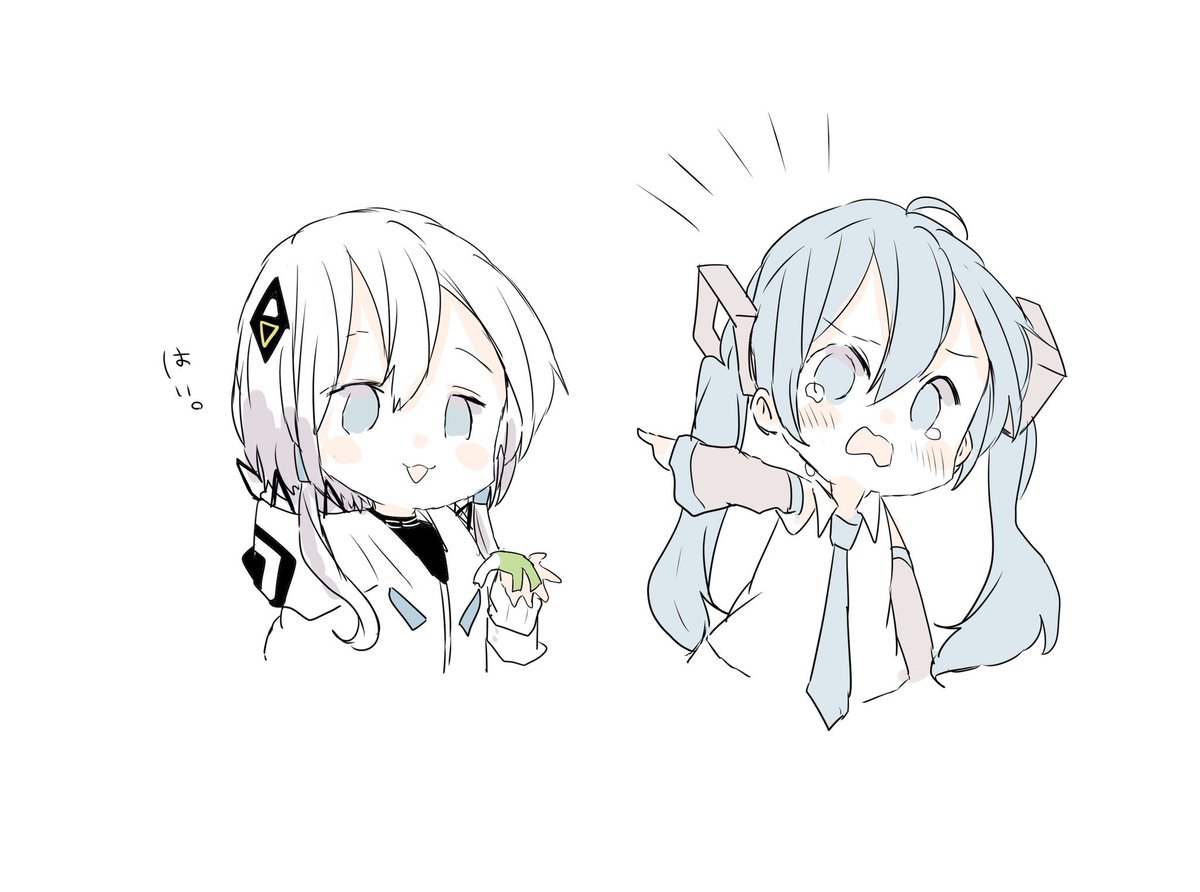 初音ミク 「残しやがった! 」|sakiのイラスト