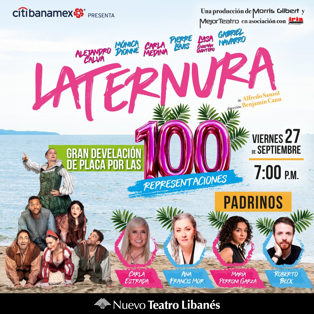 mejorteatro's tweet photo. Mañana @LaTernuraObra cumple 100 representaciones y lo vamos a celebrar con 4 padrinos de lujo. ¿Ya tienes tus boletos para acompañarnos? ¡No faltes!

📍 Nuevo Teatro Libanés
🏝️ Viernes 27 de septiembre
⏰ Función a las 7:00 p.m.
🎟️ https://t.co/SfLZ2oX9OL https://t.co/oErkcN5t5i