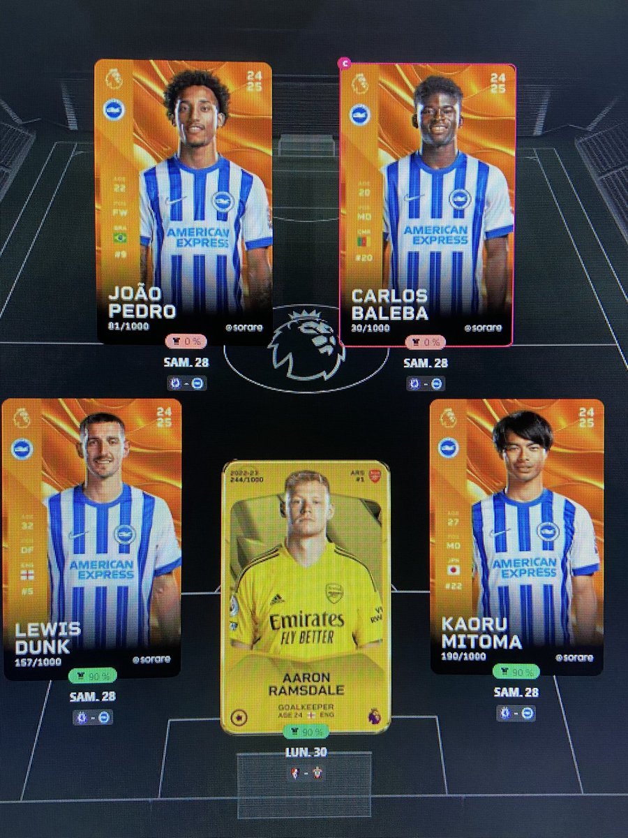 Pour les suiveurs de PL / Brighton !

Ça m’indique Joâo Pedro et Baleba à 0% titulaire ?

Vous avez des News ? Merci !

#sorare