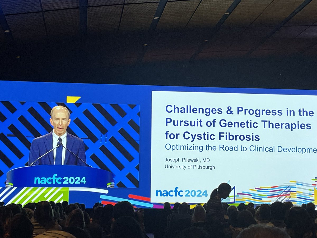 Amazing first plenary of #nacfc2024 , Genetic Therapies in CF, delivered by Profs Daniel Siegwart &amp; Joe Pilewski