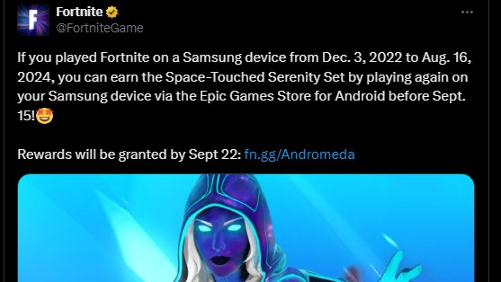 MrReaper (@sethonfire2) on Twitter photo Fuck <a href="/FortniteGame/">FortniteGame</a> I played there shit game I played on the 15th of this "Event" & they are saying I did not Qualify for the drops.. you can earn the Space-Touched Serenity Set by playing again on your Samsung device via the Epic Games Store for Android before Sept. 15. Yeah ok Fuck <a href="/FortniteGame/">FortniteGame</a> I played there shit game I played on the 15th of this "Event" & they are saying I did not Qualify for the drops.. you can earn the Space-Touched Serenity Set by playing again on your Samsung device via the Epic Games Store for Android before Sept. 15. Yeah ok