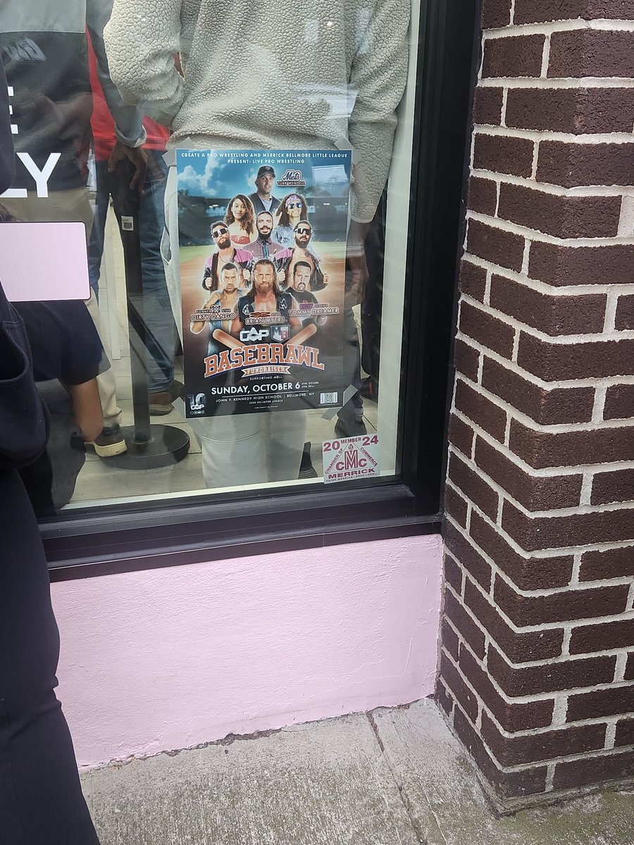 ajrobles51's tweet image. Spotted @CreateAPro #BaseBrawl poster in the wild at @CrumblCookies in Merrick!