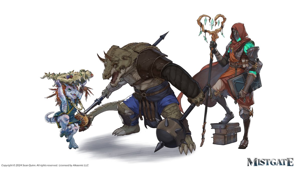 Lorecall's tweet photo. We've been working with a number of different artists over the course of producing #Mistgate, and we want to share off some of the art.
Kobold art here by @anebarone
Droga and Esper art by @85Jsh https://t.co/OKG0Dduv4c