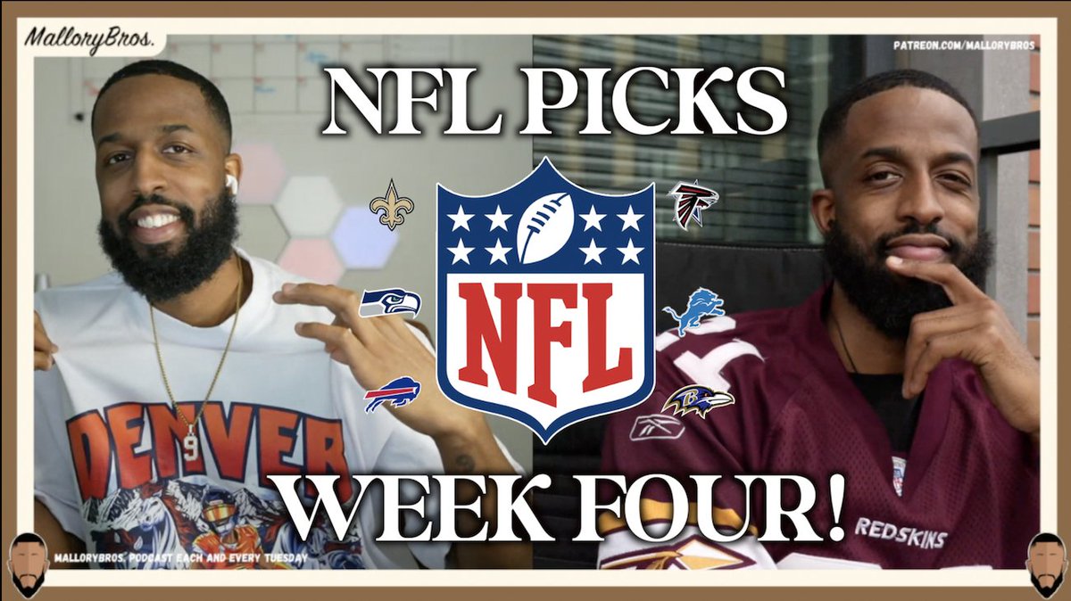 MalloryBros9's tweet photo. 🚨New MalloryBros. Content 📷  A Recap for the NFL's Third Week and Picks for Week 4 just dropped over on the MalloryBros. Podcast Channel! Subscribe for new picks every Wednesday Night! 📷🤞🏾 https://t.co/jsOezFWmK7