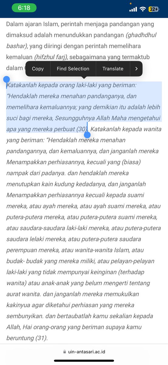 airmasaq's tweet photo. Ayat menjaga kemaluan untuk lelaki, vs ayat menjaga kemaluan untuk wanita 

side by side <translated ayah> comparison; https://t.co/fk3GI4Sy6U