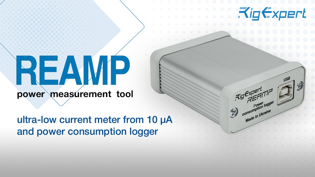 rigexpert's tweet image. Choose REAMP, the ultra-low current meter and power consumption logger. Perfect for sleep mode with ultra-low current values like 10 µA etc.  

Order 👉 t.ly/XG0AD

Video 👉  t.ly/LFLcw 

#RigExpert #PowerMeasurement #HAMradio #REAMP