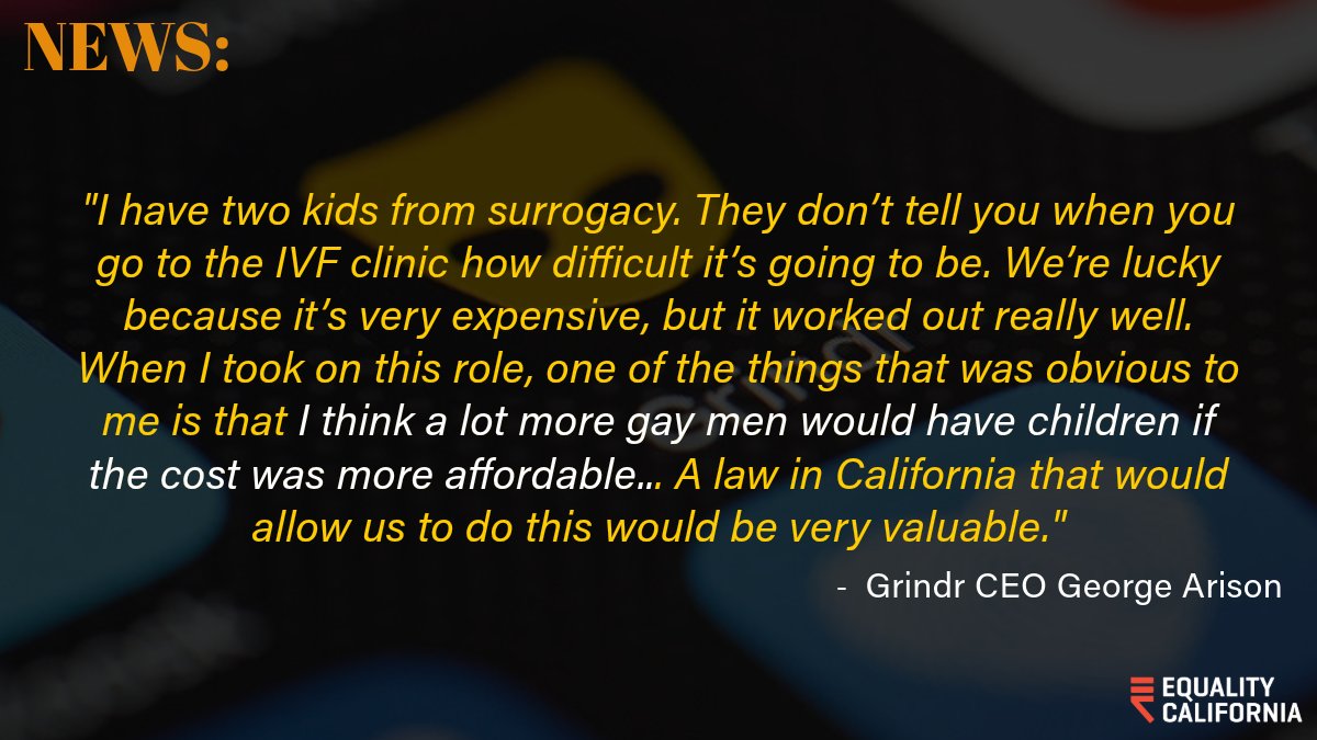 eqca's tweet photo. 🚨TAG Governor @GavinNewsom ⬇️and urge him to sign #SB729! All Californians deserve the freedom to decide when and how to build a family. Thank you, @Grindr, for joining our efforts! https://t.co/xnBFHaB5Q5