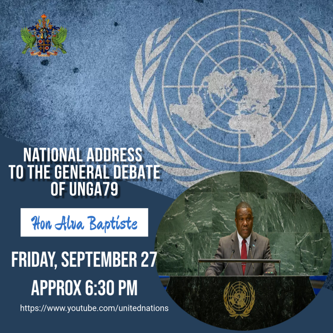 On Friday September 27th, External Affairs Minister Hon Alva Baptiste will be addressing the General Assembly in the General Debate of #UNGA79, calling for greater urgency and collective action by the international community in tackling critical issues.

#SaintLuciaAtUNGA