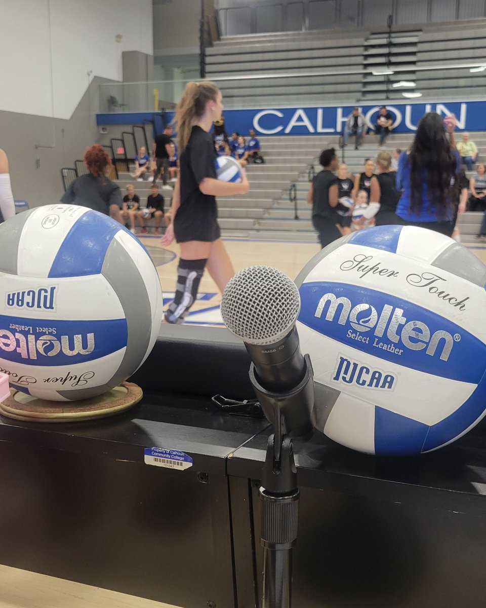 I'm in my spot behind the mic and ready for tonight's big game. The Calhoun Warhawks host Wallace State. Go Hawks!