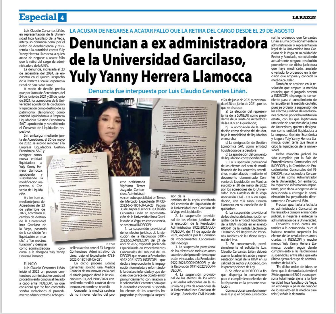 ¿Cuántos más tiene que robar Yuly Herrera para que se largue de una vez de la Universidad Garcilaso de la Vega?