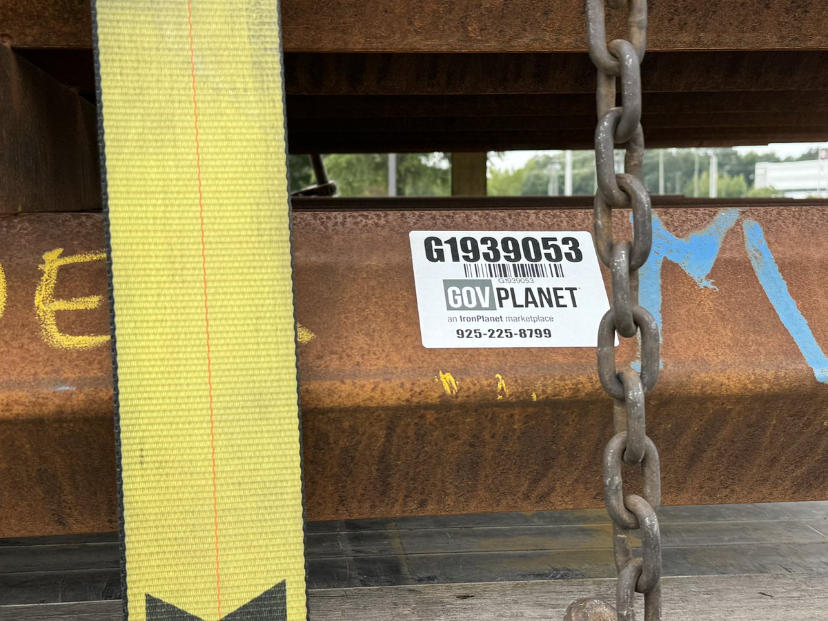 Truckloads of never installed border wall arrived in Tuscaloosa Alabama this morning. 
President trump bought the materials, started construction, Vice President (Border Czar) Kamala Harris and her Administration stopped construction and began selling off thousands of truckloads.