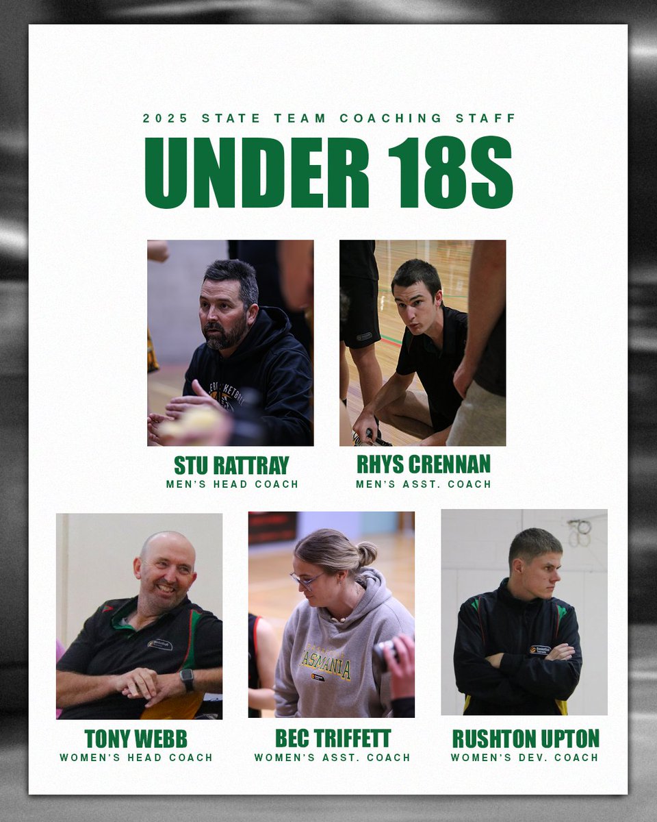 Basketball_Tas's tweet photo. Congratulations to our Head, Assistant and Development Coaches named to represent Tasmania at National Championships in 2025 👏🏼💚

#BleedGreen #TheTasmanianWay https://t.co/IOZoXT23ek