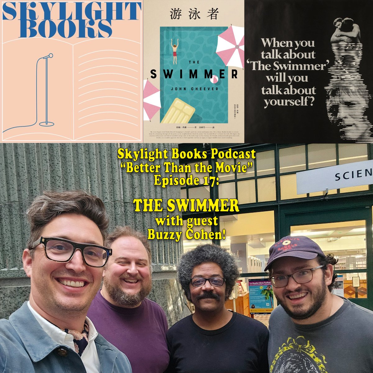 Skylight Books (@skylightbooks) on Twitter photo New podcast today! <a href="/buzztronics/">Buzzy Cohen</a> joins the Better Than the Movie crew to talk John Cheever and Burt Lancaster. The weather's turning cold in reality, but reality doesn't bother THE SWIMMER!
Apple - apple.co/4ej5gsA
Spotify - spoti.fi/3RZUBdV
or check your fave app! New podcast today! <a href="/buzztronics/">Buzzy Cohen</a> joins the Better Than the Movie crew to talk John Cheever and Burt Lancaster. The weather's turning cold in reality, but reality doesn't bother THE SWIMMER!
Apple - apple.co/4ej5gsA
Spotify - spoti.fi/3RZUBdV
or check your fave app!