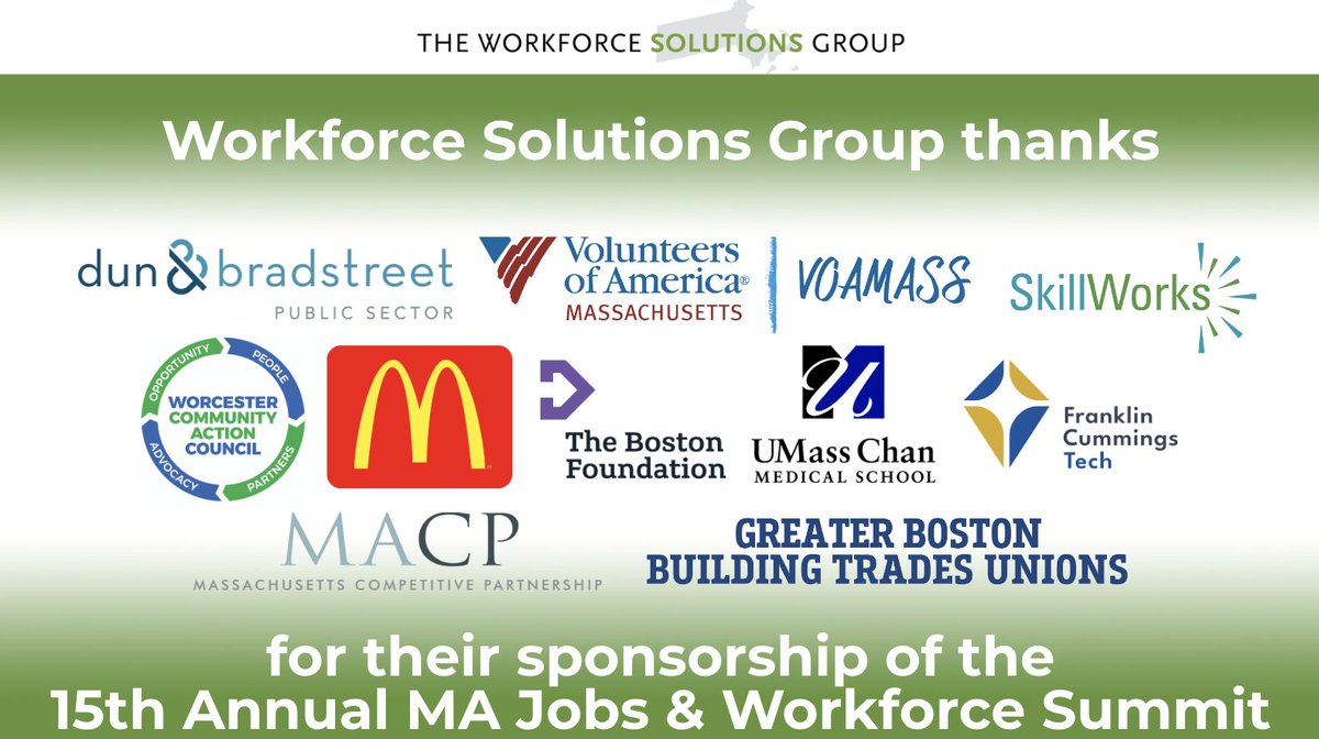 Thank you to all of our amazing sponsors! #MAJobsSummit24