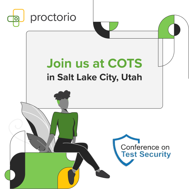 proctorio's tweet photo. Attention COTS 2024 attendees! Join us later today on the 2nd Floor from 5:15-6:45 in Salt Lake City, UT to hear our poster presentations - you won't want to miss these. #Proctorio #COTS2024 #ConferenceOnTestSecurity #TestSecurity #OnlineProctoring #EdTech https://t.co/SUW3kBQCfk