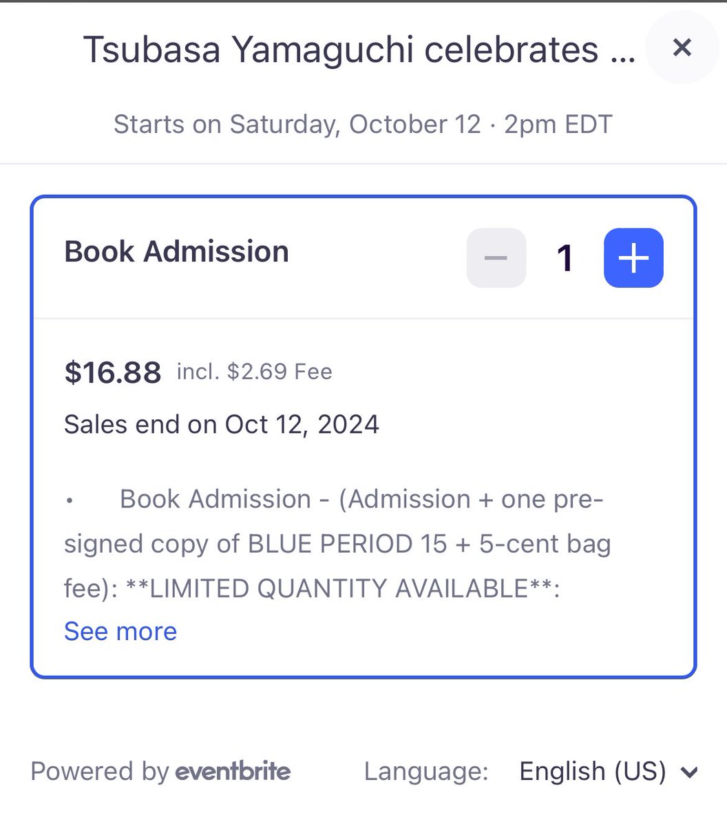 For those in New York

Barnes &amp; Noble Union Square is hosting Tsubasa Yamaguchi to discuss the release of Blue Period 15

(Thanks <a href="/BelleMarsT/">Straw Hat 🏴‍☠️ BellMarsT - My Favorite is Nami ❤️</a> for the heads up)

• This is a discussion only event. There will be no signing line.

• A ticket will get you a pre-signed copy of Blue