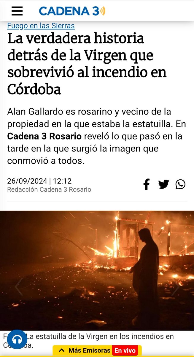DarioPiroddi's tweet photo. @gonsanchezrey No fue milagro. La quitaron antes de que se prenda la capilla. Después del incendio la volvieron a colocar en su lugar. Fuente: https://t.co/ZSGDLrq2Wu https://t.co/ERi2cLIGdm