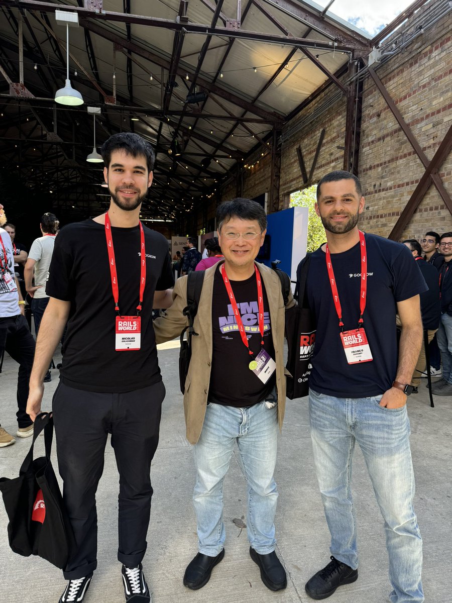 Day 1 of #RailsWorld wrapped up. Great day connecting with this amazing community and being inspired by true industry leaders like <a href="/dhh/">DHH</a>, <a href="/tobi/">tobi lutke</a> and <a href="/yukihiro_matz/">Yukihiro Matz</a>. Looking forward to tomorrow!