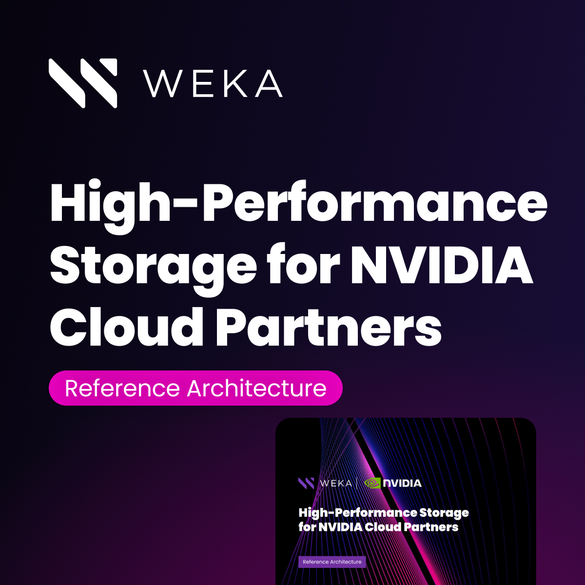 WEKA on X: “👍 Yep, there’s a reference architecture for it See