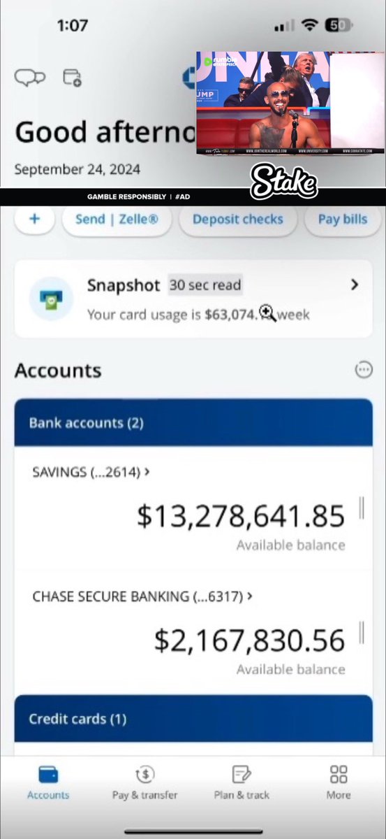TateNews_'s tweet photo. No way Andrew Tate accidentally leaked his bank account live on stream 😭 https://t.co/udMPGMGWCK