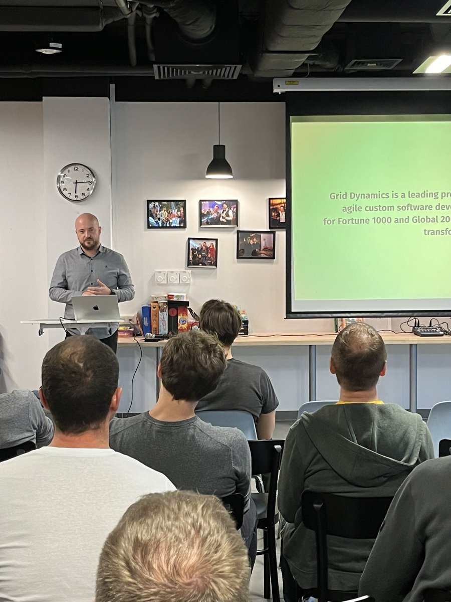 Happy to be here today, with the #JVM folks from Krakow and beyond.
A lot of knowledge packed in talks by <a href="/SebastianMalaca/">Sebastian Malaca</a> and <a href="/piotrlaskawiec/">Piotr Łaskawiec</a>. Thanks <a href="/polishjug/">Polish JUG</a> and <a href="/grid_dynamics/">griddynamics</a> for organizing this fantastic meetup! #Java